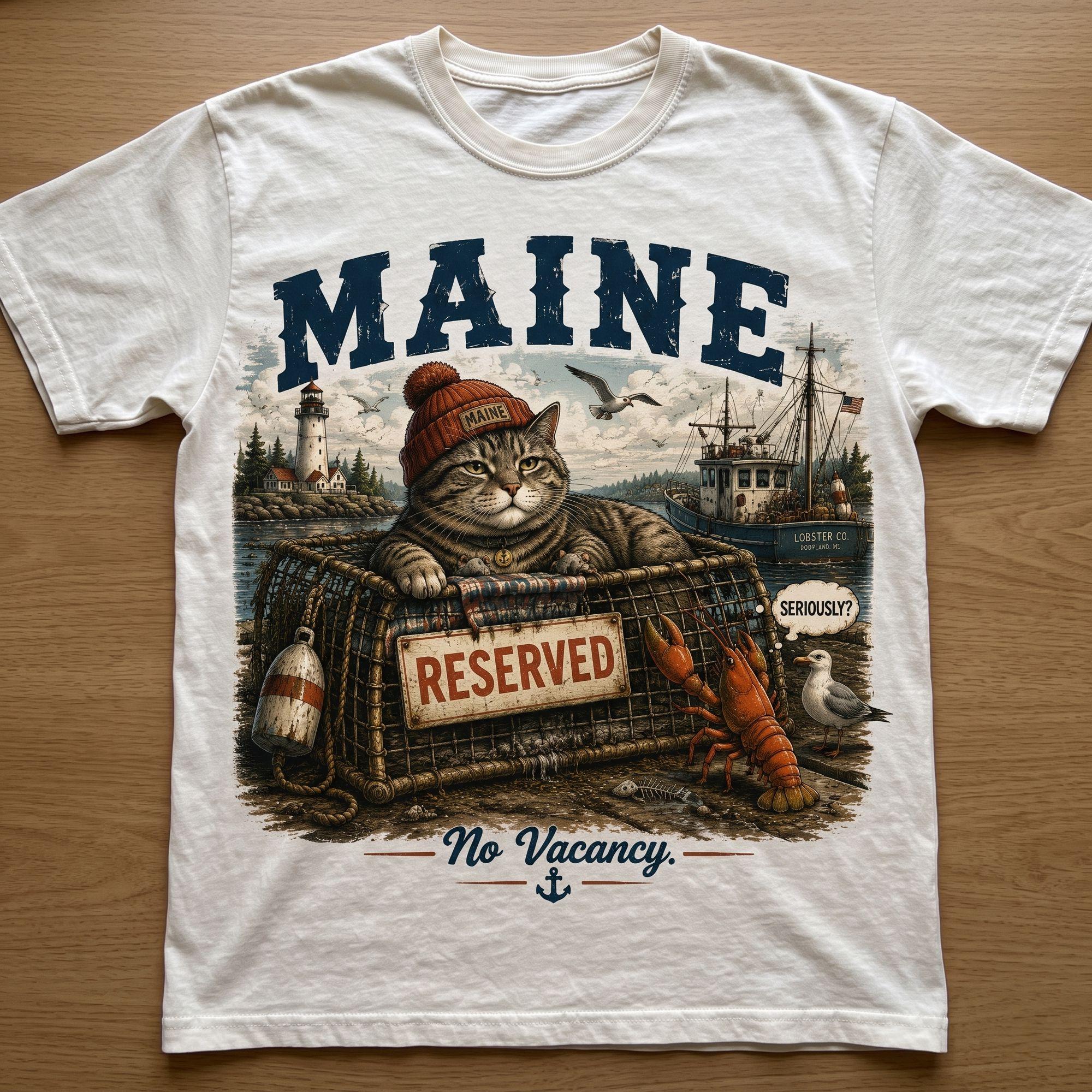 Maine No Vacancy Cat T-Shirt