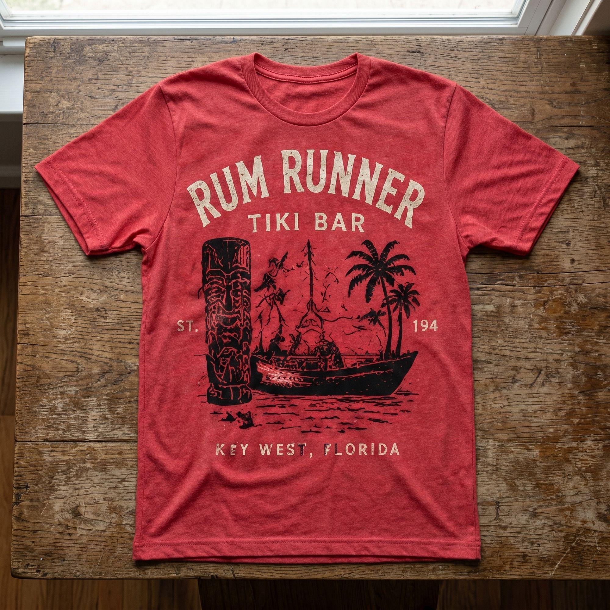 Vintage Rum Runner Tiki Bar Key West Florida T-shirt