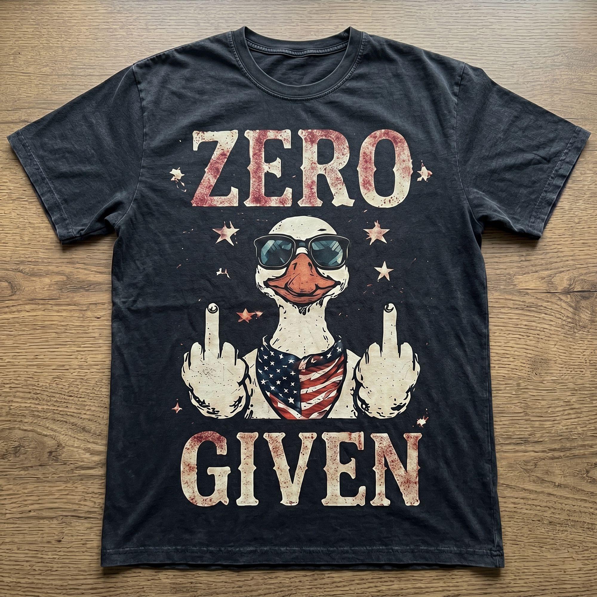 Zero Given Funny Goose Vintage Patriotic Graphic T-Shirt