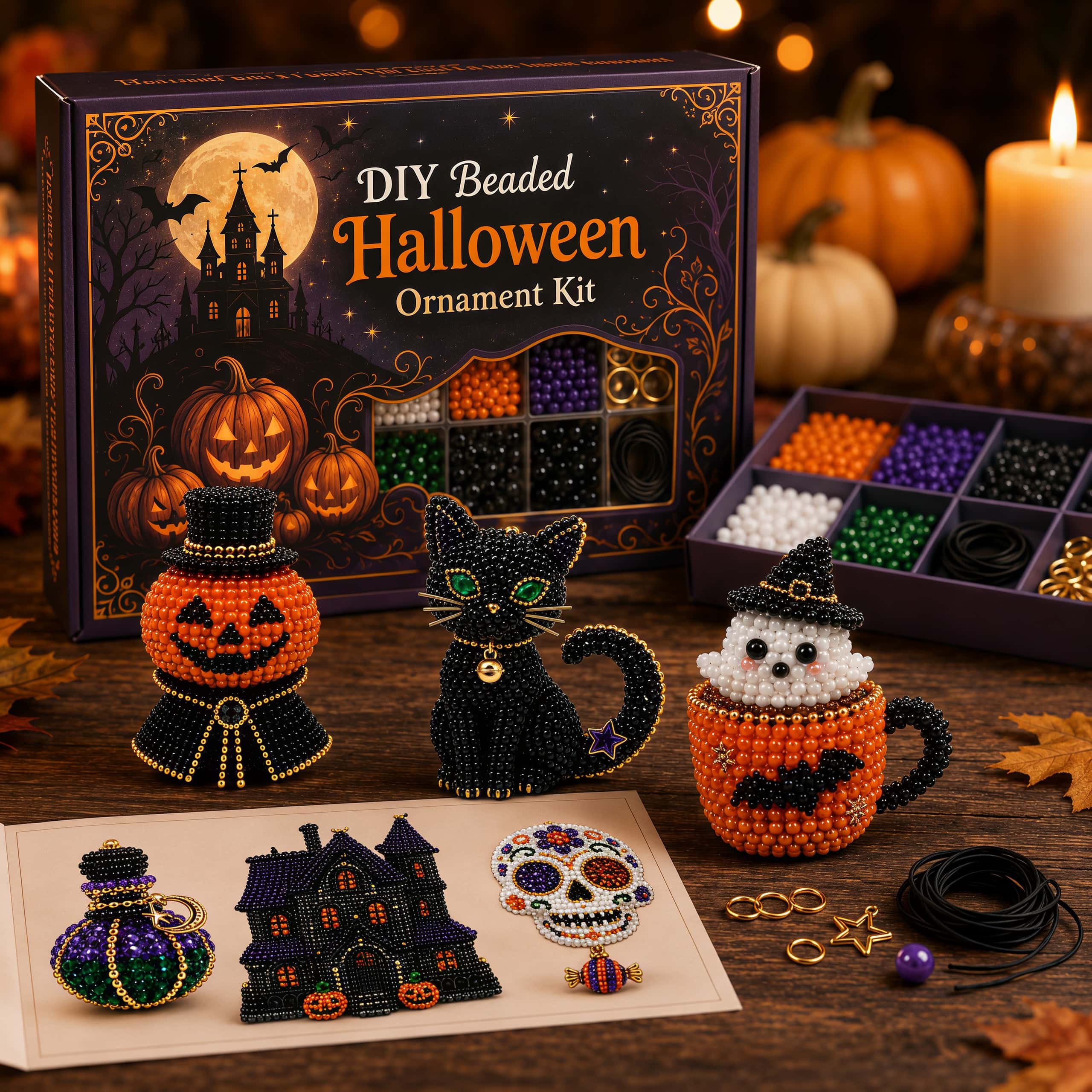Halloween Ornament Beaded DIY Kit 