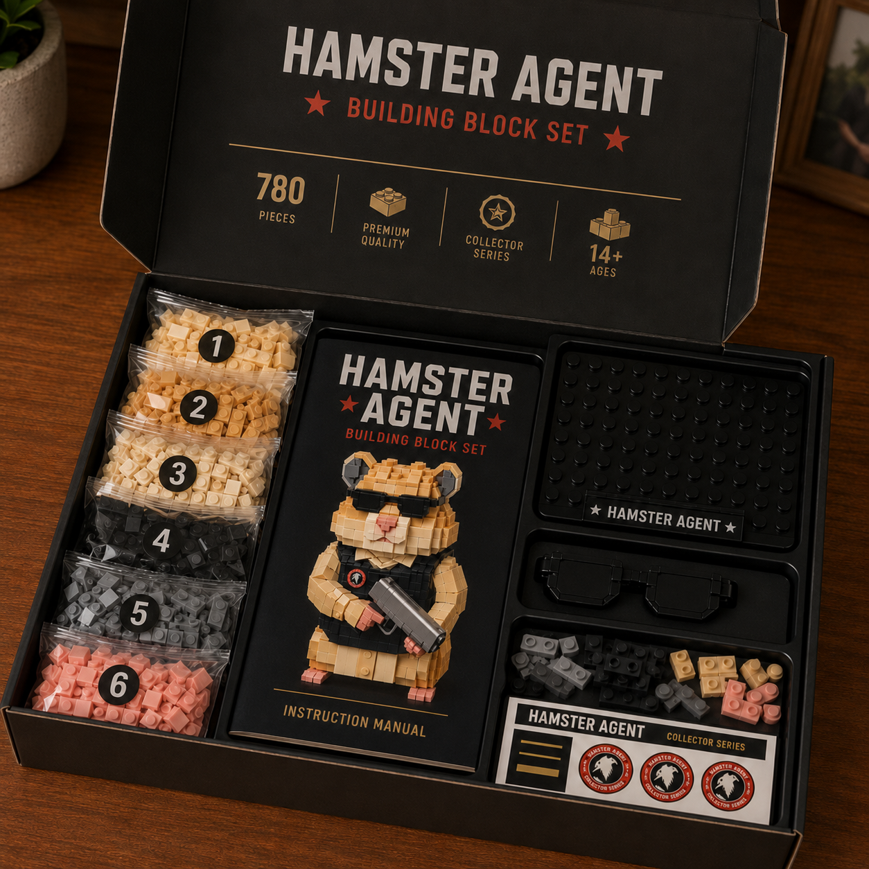 Covert Critter Series: Hamster Agent Building Block Set