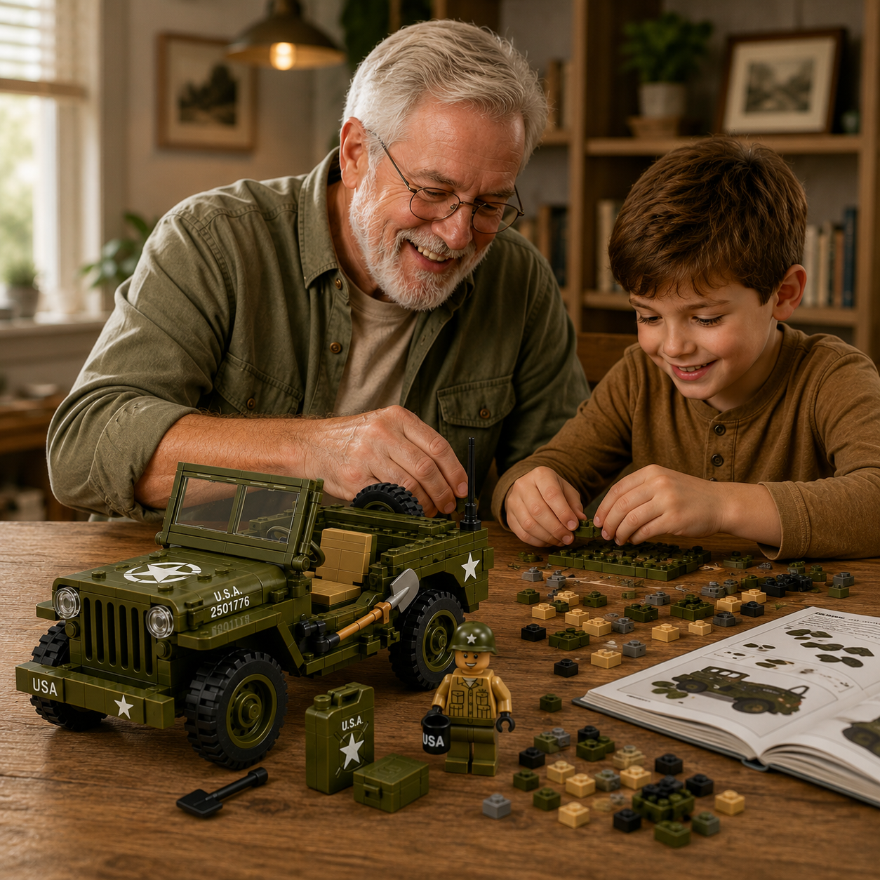 America 250th Willys-Style Military Jeep Building Block Set