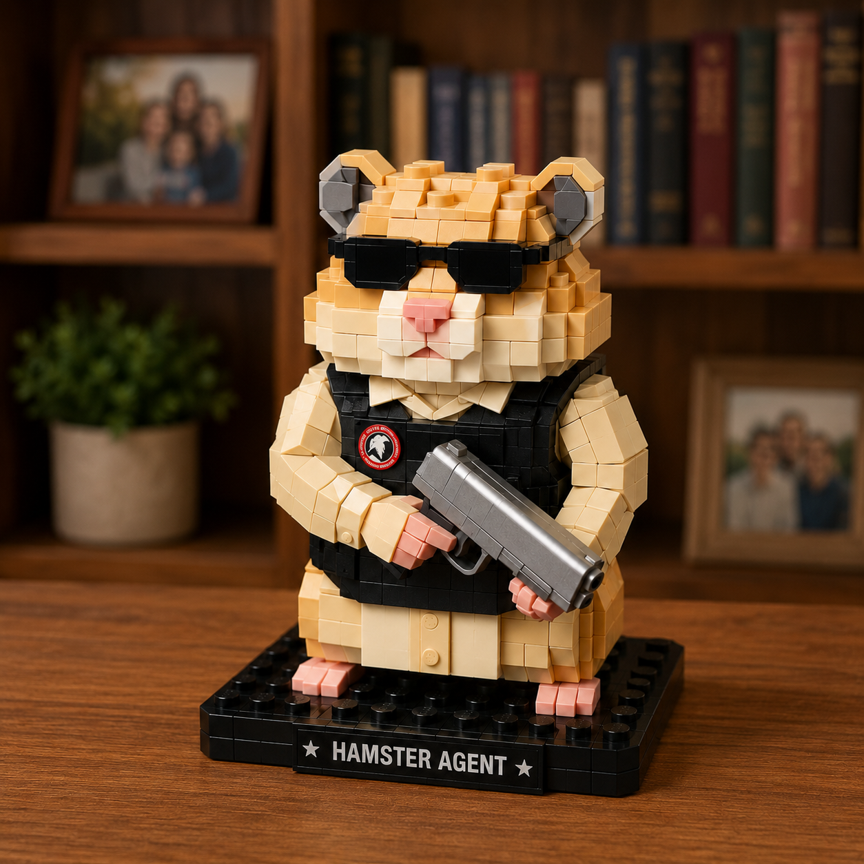 Covert Critter Series: Hamster Agent Building Block Set