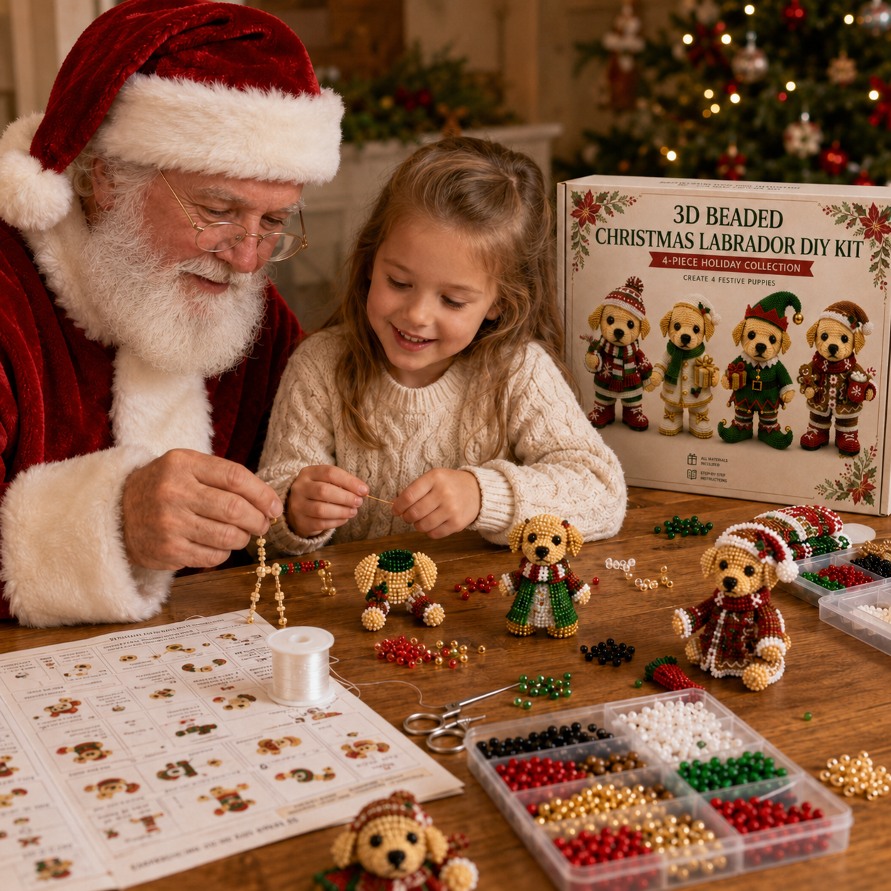 Christmas 3D Beaded Labrador DIY Kit