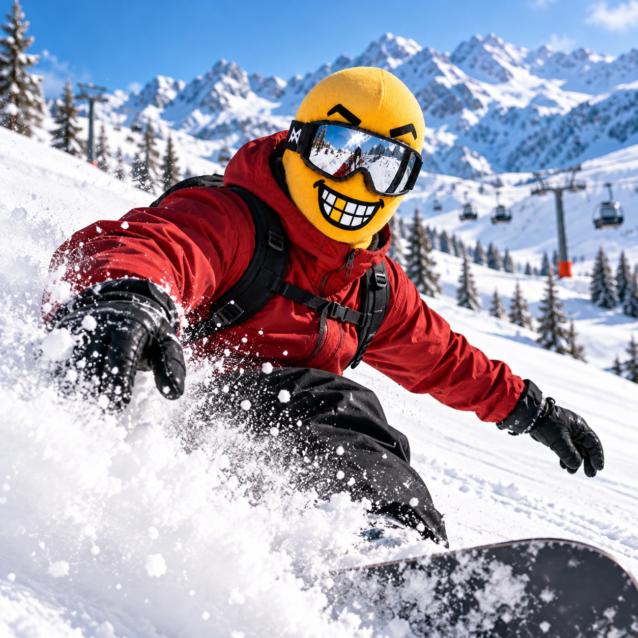 NOVA MINI funny face ski mask while skiing