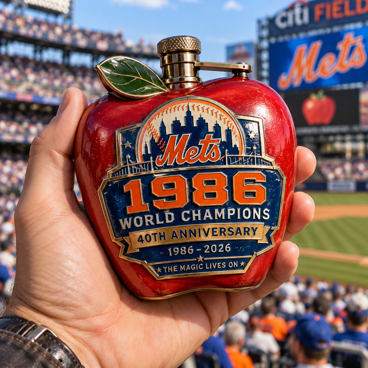 Mets 1986 “Home Run Apple” 40th Anniversary Commemorative Flask