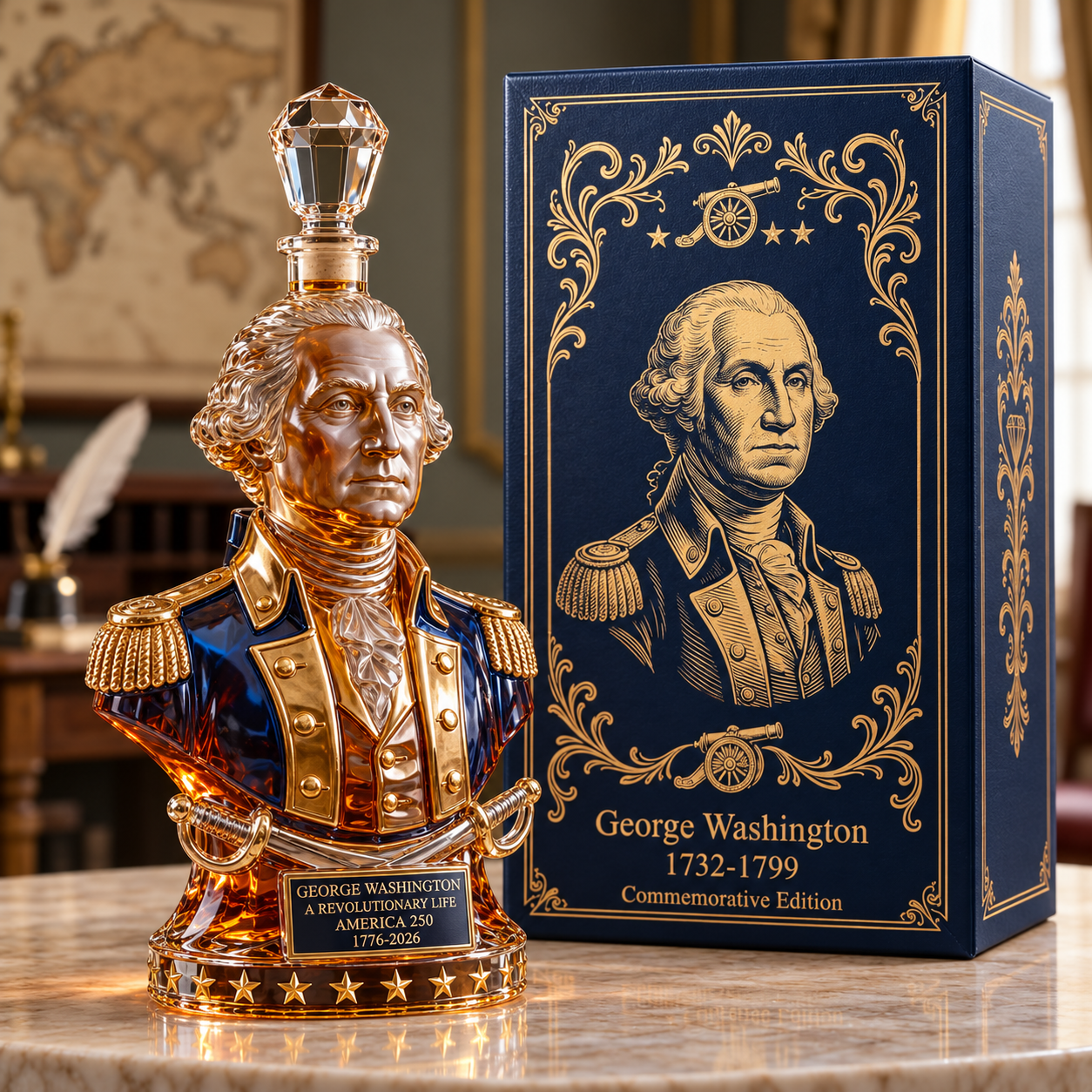 George Washington “A Revolutionary Life” America 250 Commemorative Whiskey Bottle