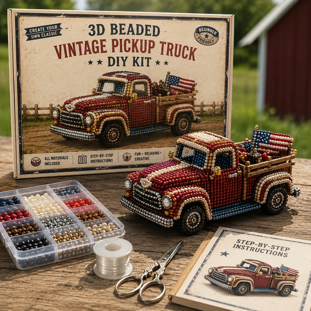 Classic Pickup Truck 3D Beaded DIY Series