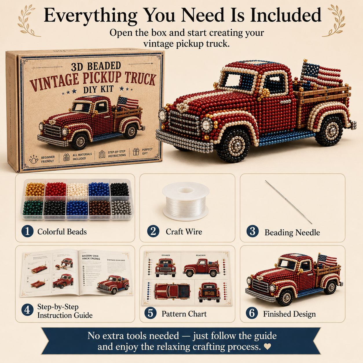 Classic Pickup Truck 3D Beaded DIY Series