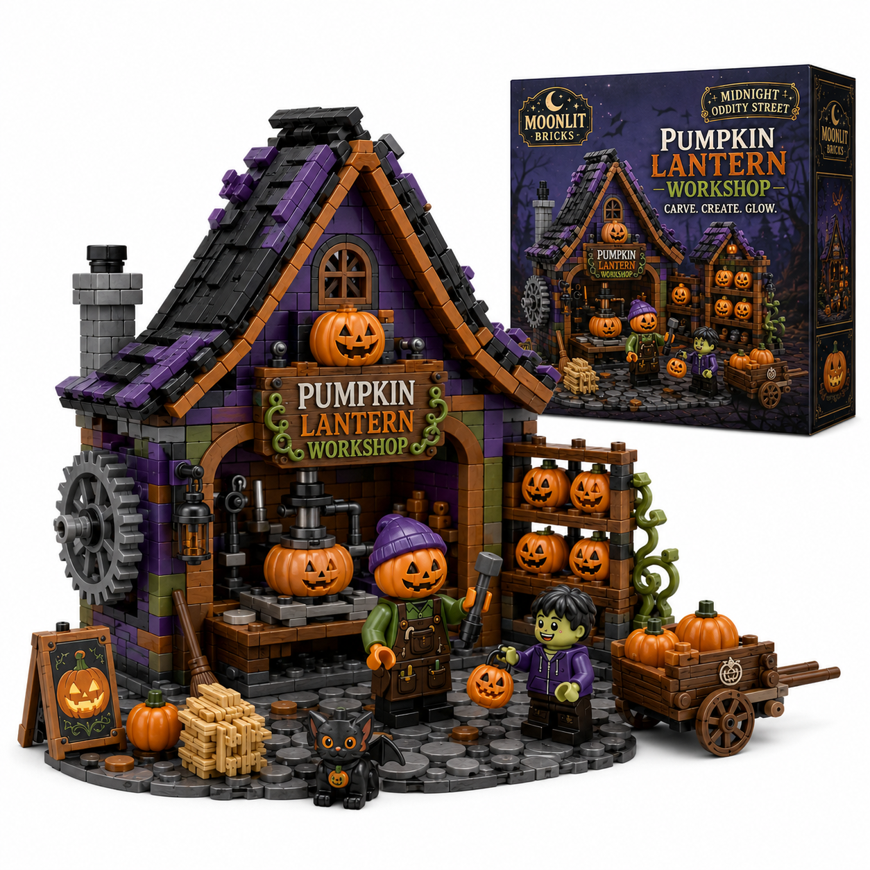 Moonlit Bricks Midnight Oddity Street: Pumpkin Lantern Workshop