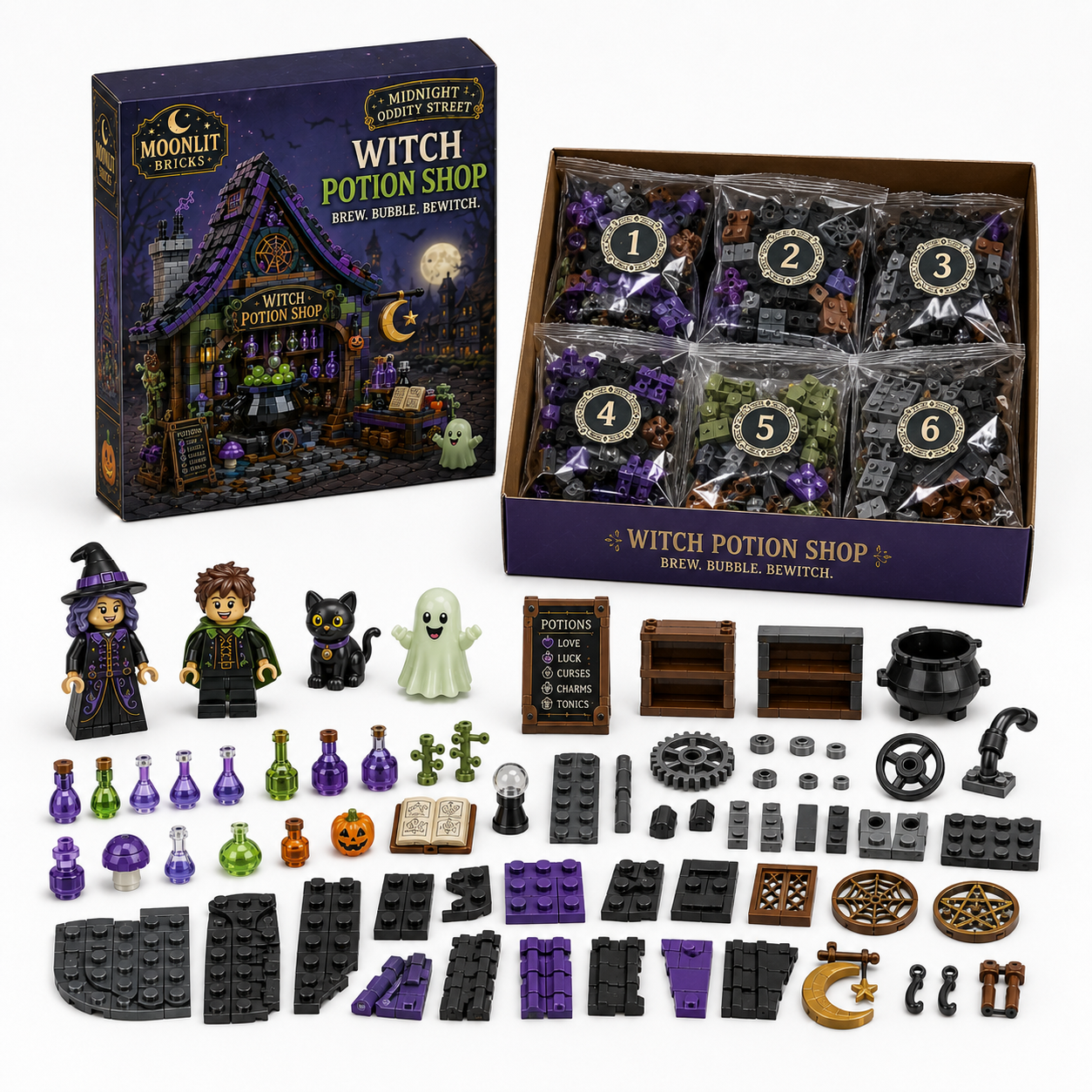 Moonlit Bricks Midnight Oddity Street: Witch Potion Shop
