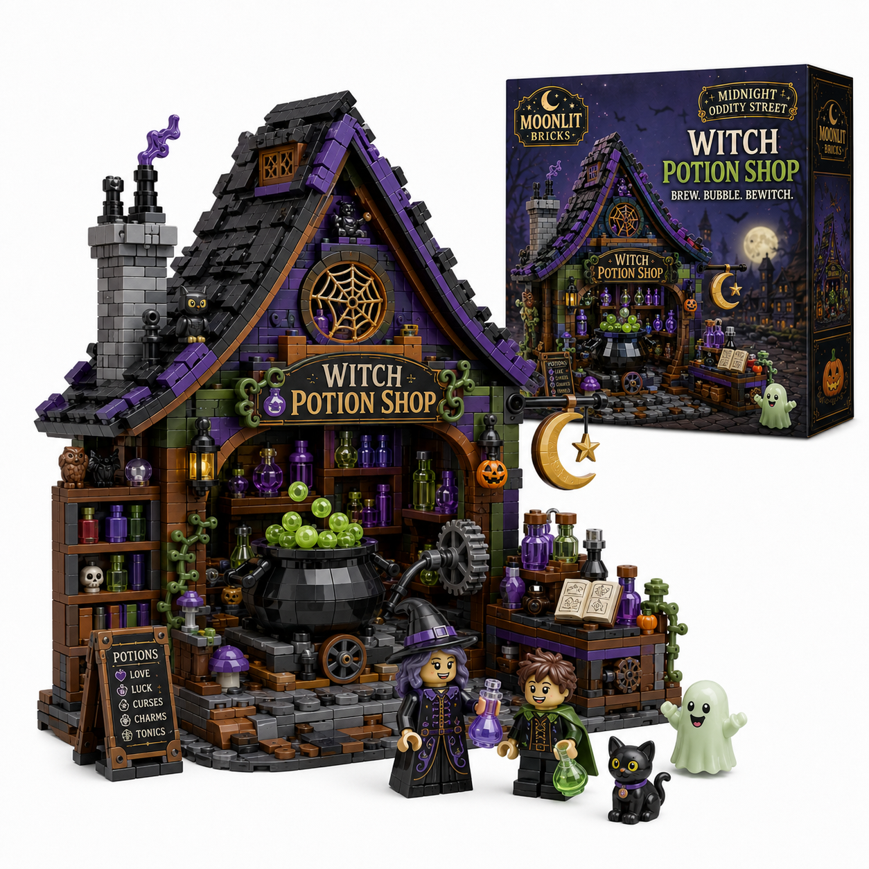 Moonlit Bricks Midnight Oddity Street: Witch Potion Shop