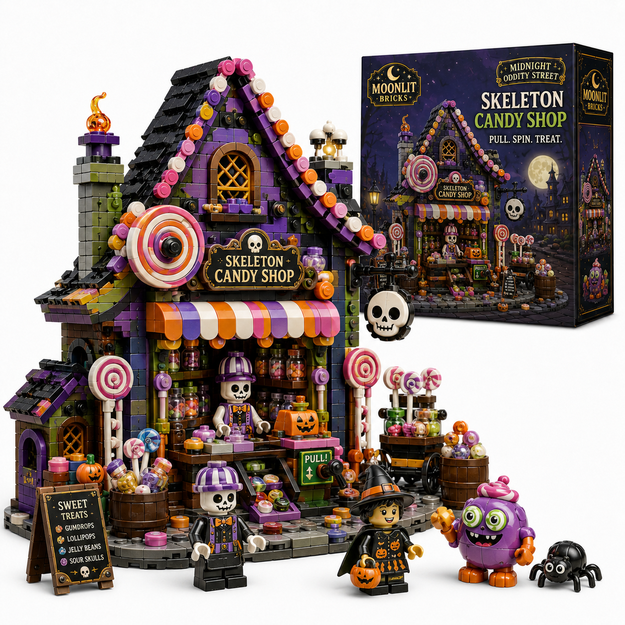 Moonlit Bricks Midnight Oddity Street: Skeleton Candy Shop
