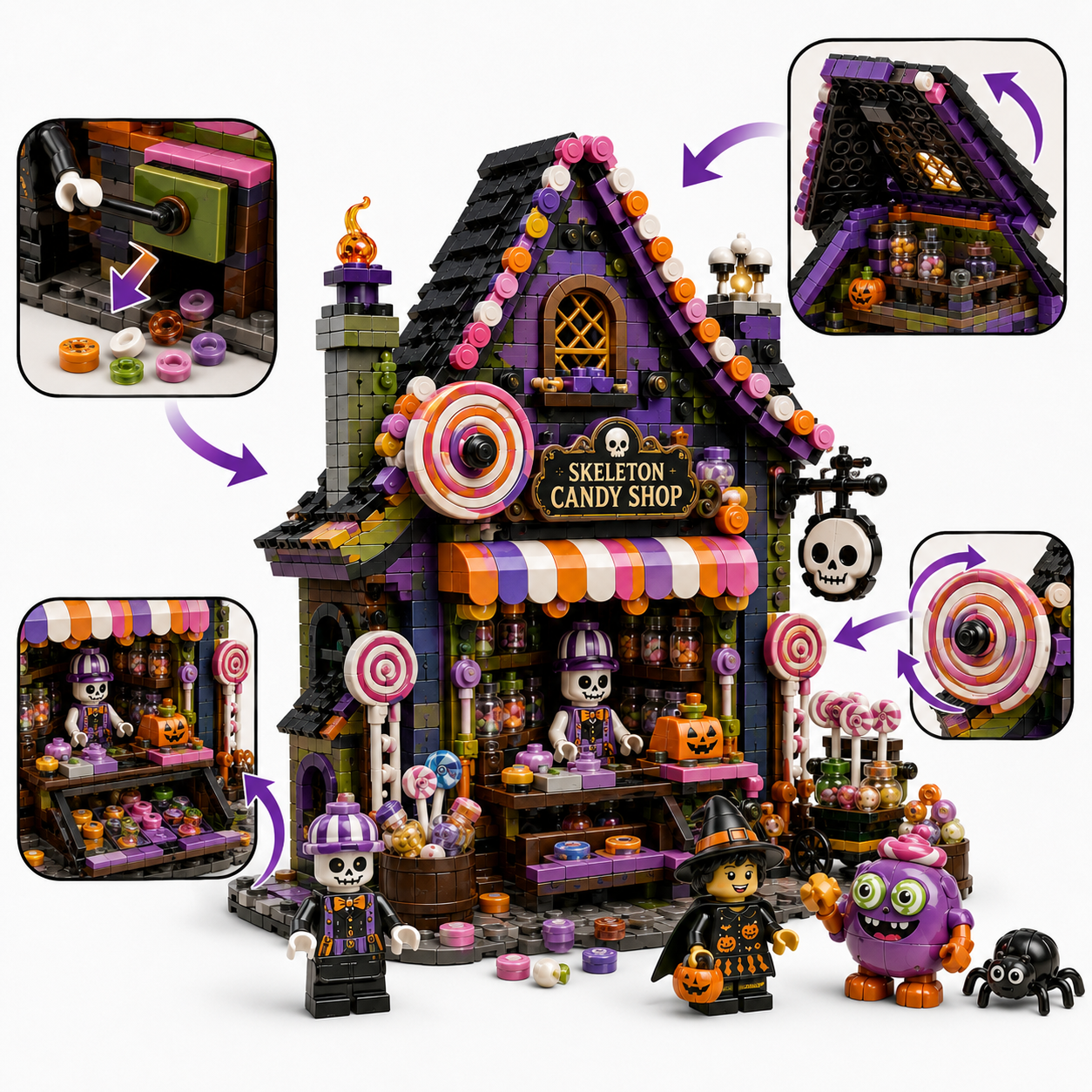 Moonlit Bricks Midnight Oddity Street: Skeleton Candy Shop