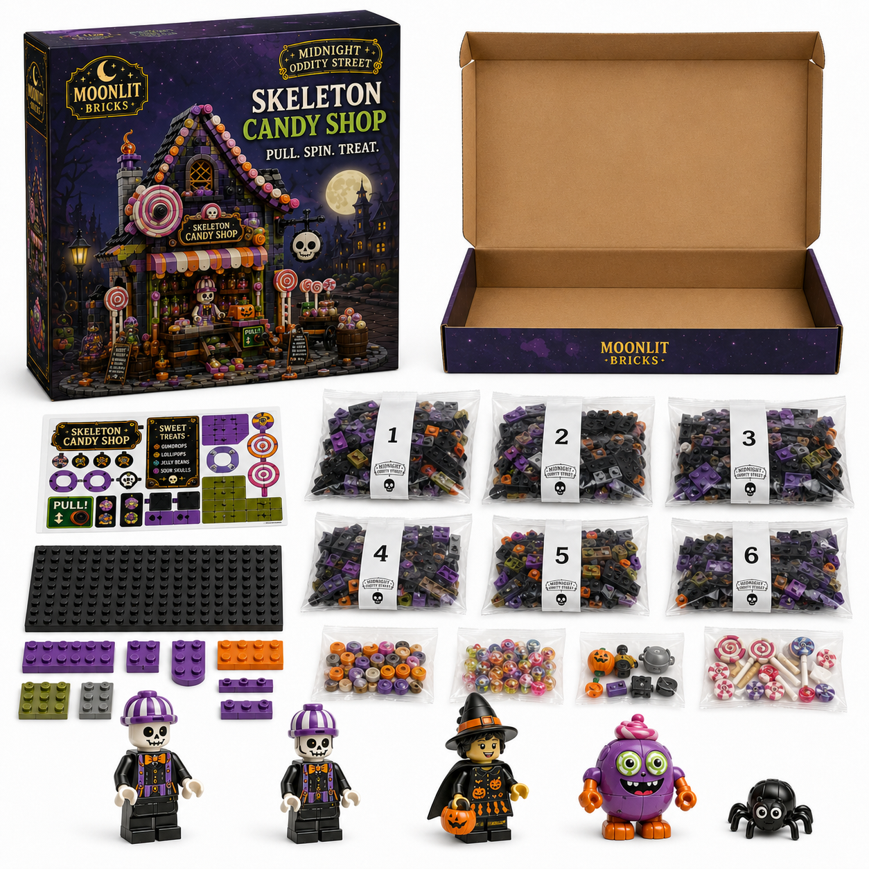 Moonlit Bricks Midnight Oddity Street: Skeleton Candy Shop