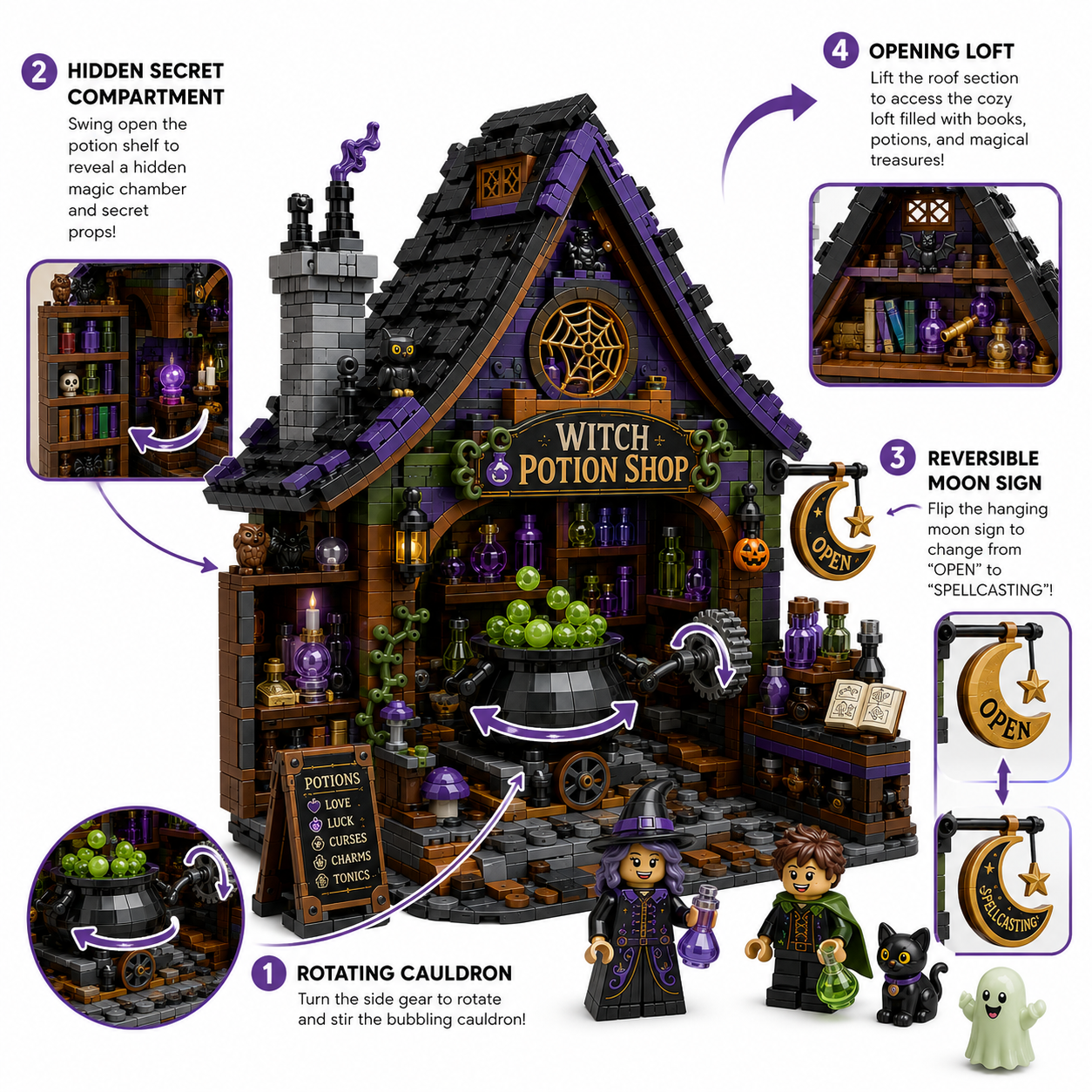 Moonlit Bricks Midnight Oddity Street: Witch Potion Shop