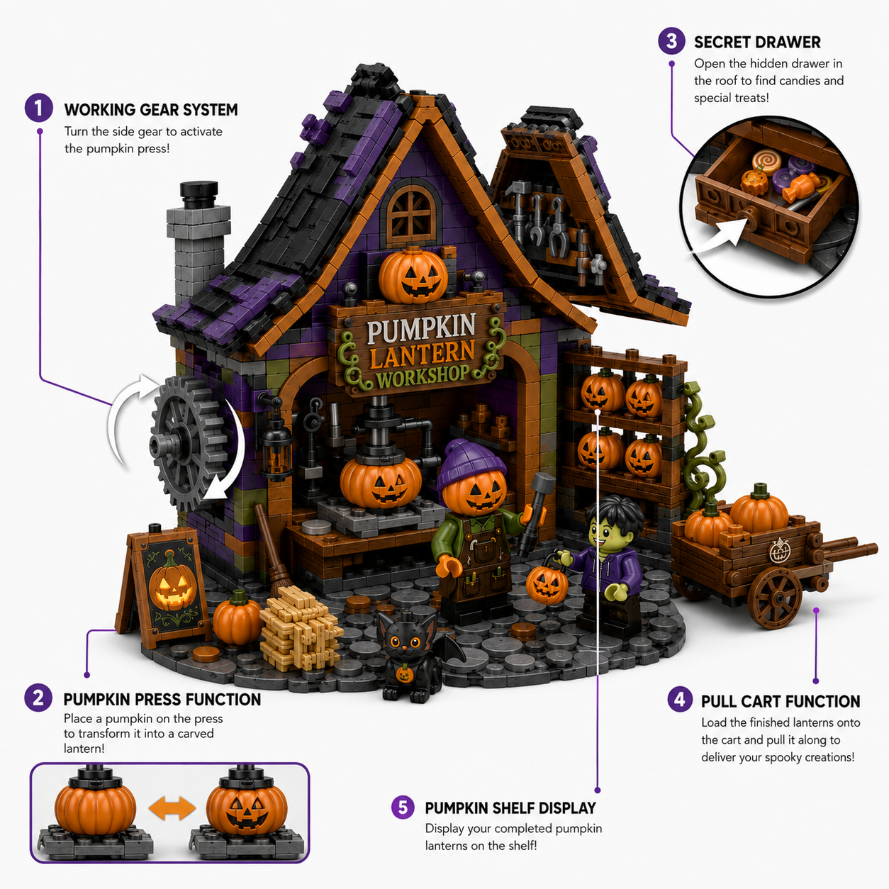 Moonlit Bricks Midnight Oddity Street: Pumpkin Lantern Workshop