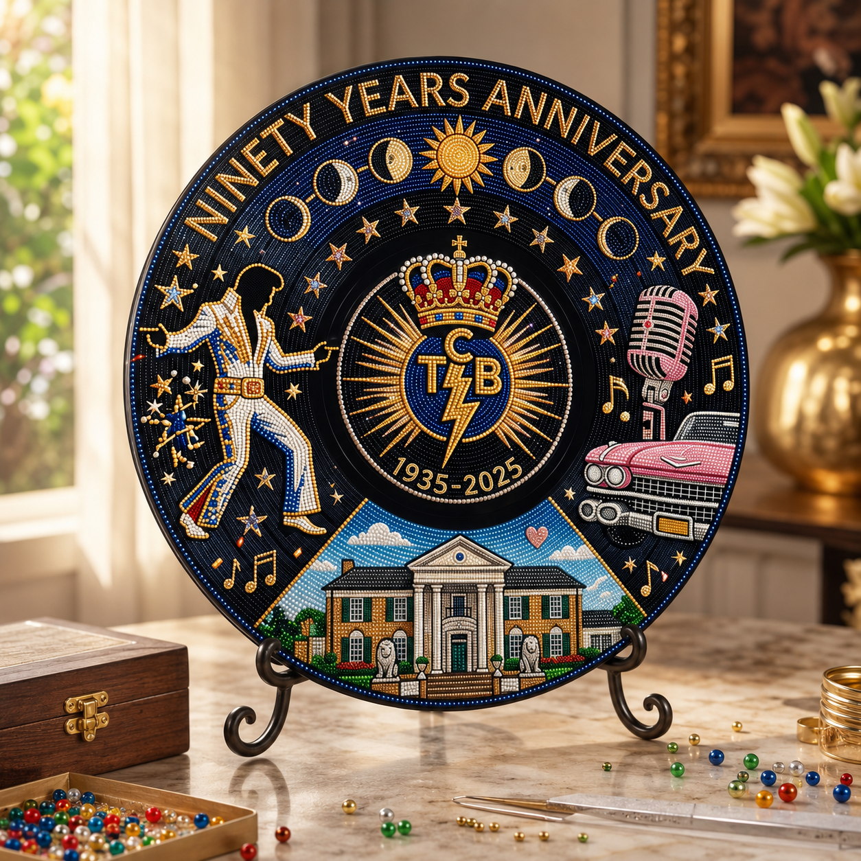 DIY Beaded Art Kit - The King of Rock ’n’ Roll 90th Anniversary Painting