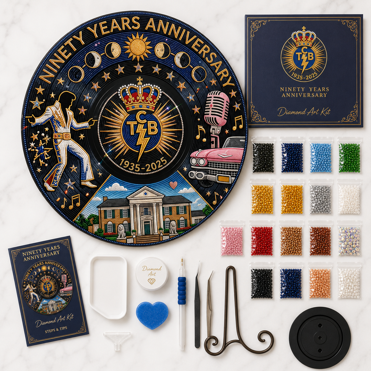 DIY Beaded Art Kit - The King of Rock ’n’ Roll 90th Anniversary Painting