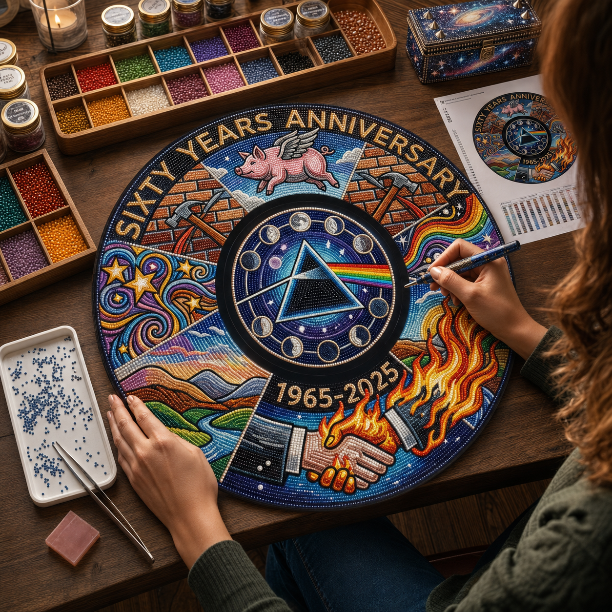DIY Beaded Art Kit - Prism Echo 60th Anniversary Painting