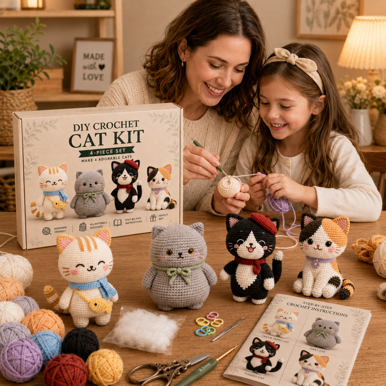 Cozy Paws DIY Crochet Cat Kit