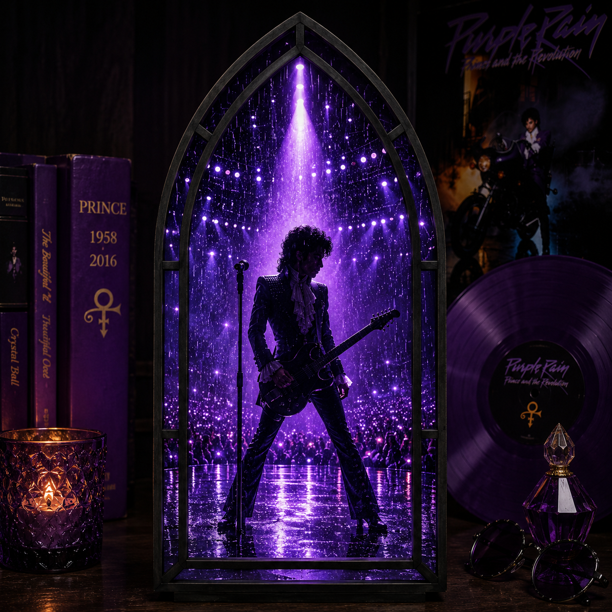 The Purple Legend Illuminated Concert Arch – Iconic Stage Scene Light & Music Fan Keepsake