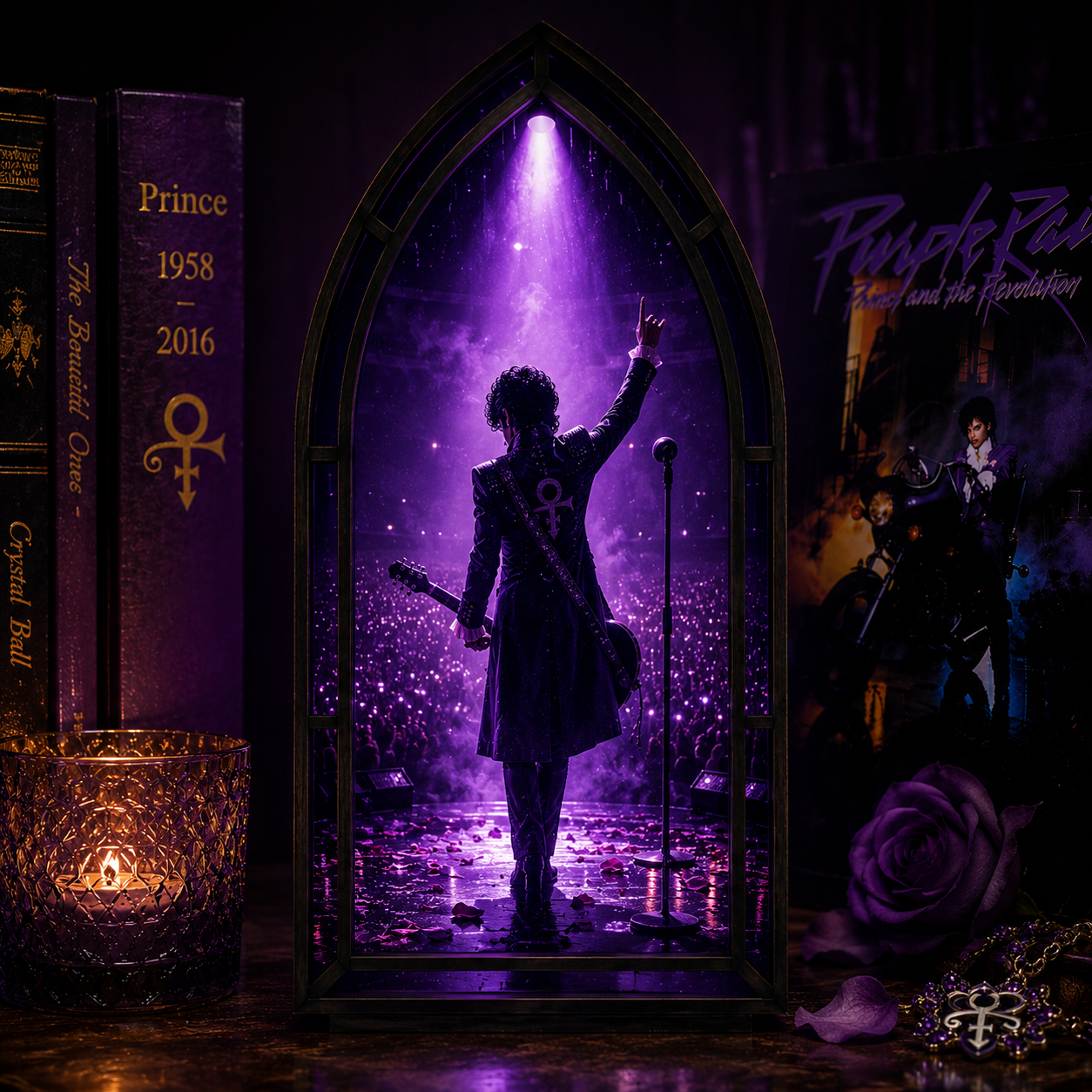 The Purple Legend Illuminated Concert Arch – Iconic Stage Scene Light & Music Fan Keepsake