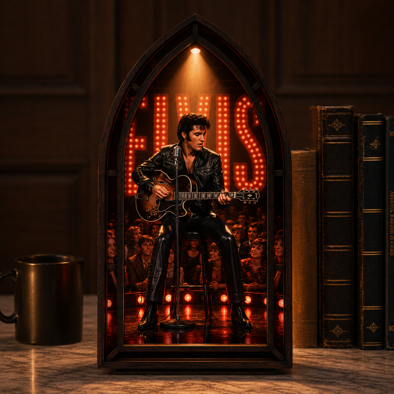 The King of Rock Illuminated Concert Arch – Legendary Stage Scene Light & Music Fan Keepsake