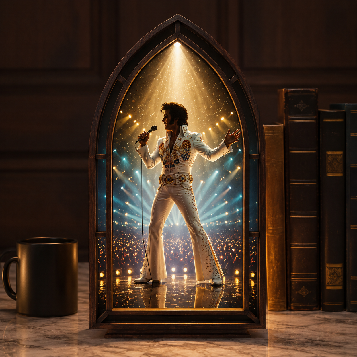 The King of Rock Illuminated Concert Arch – Legendary Stage Scene Light & Music Fan Keepsake