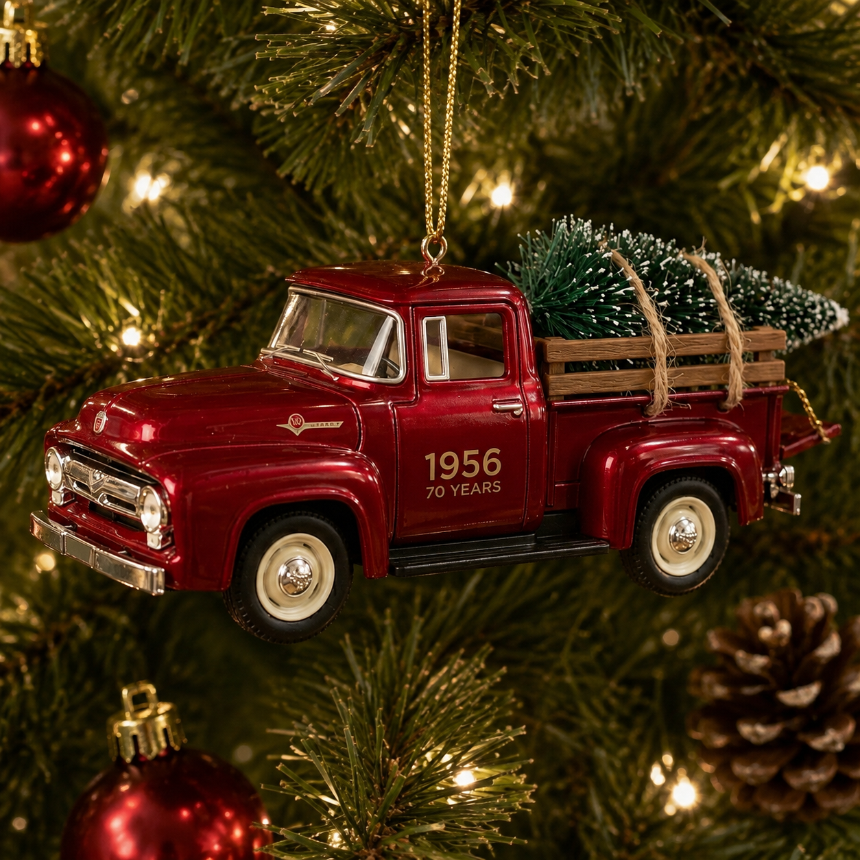 1956 Ford F-100 70th Anniversary Classic American Pickup Commemorative Ornament