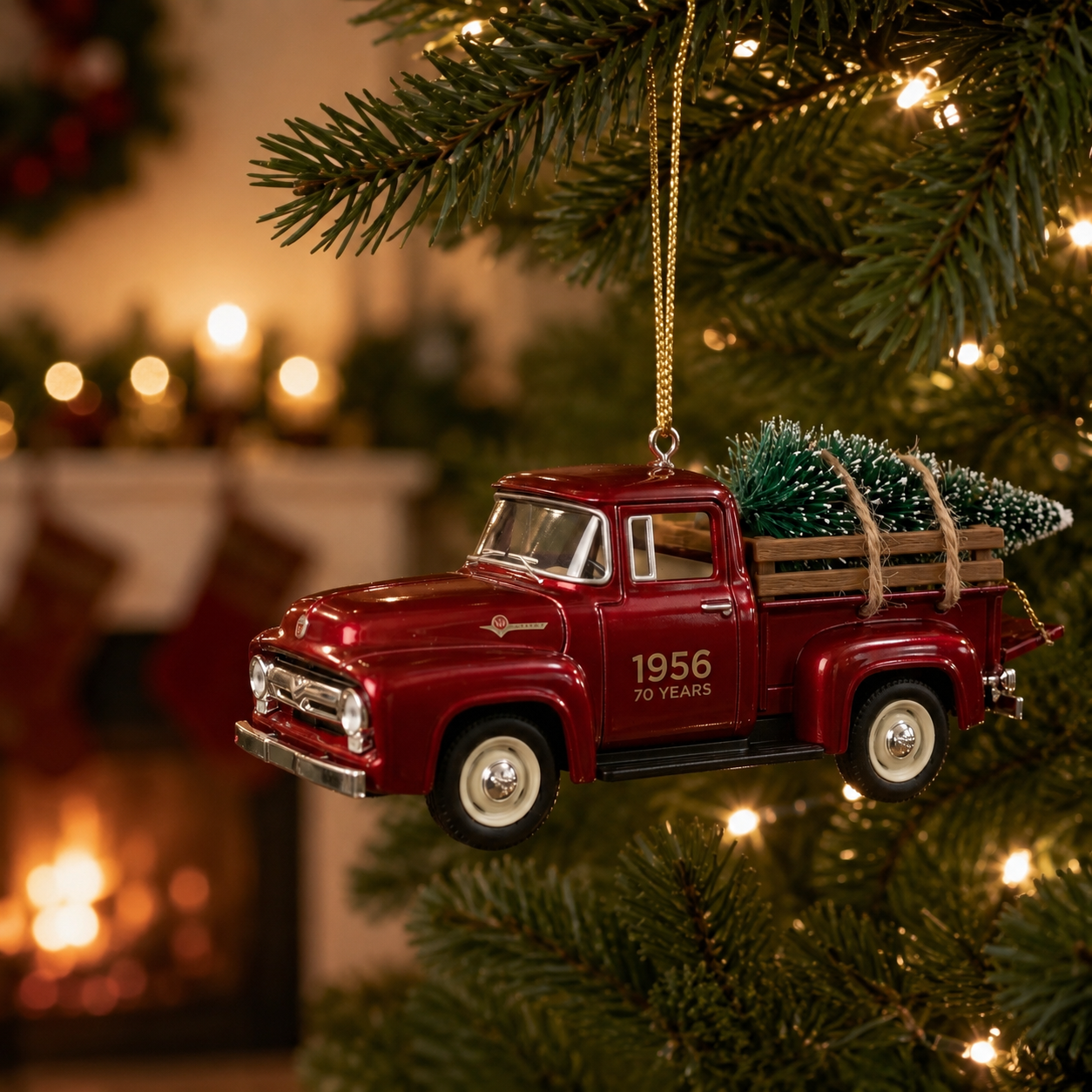1956 Ford F-100 70th Anniversary Classic American Pickup Commemorative Ornament