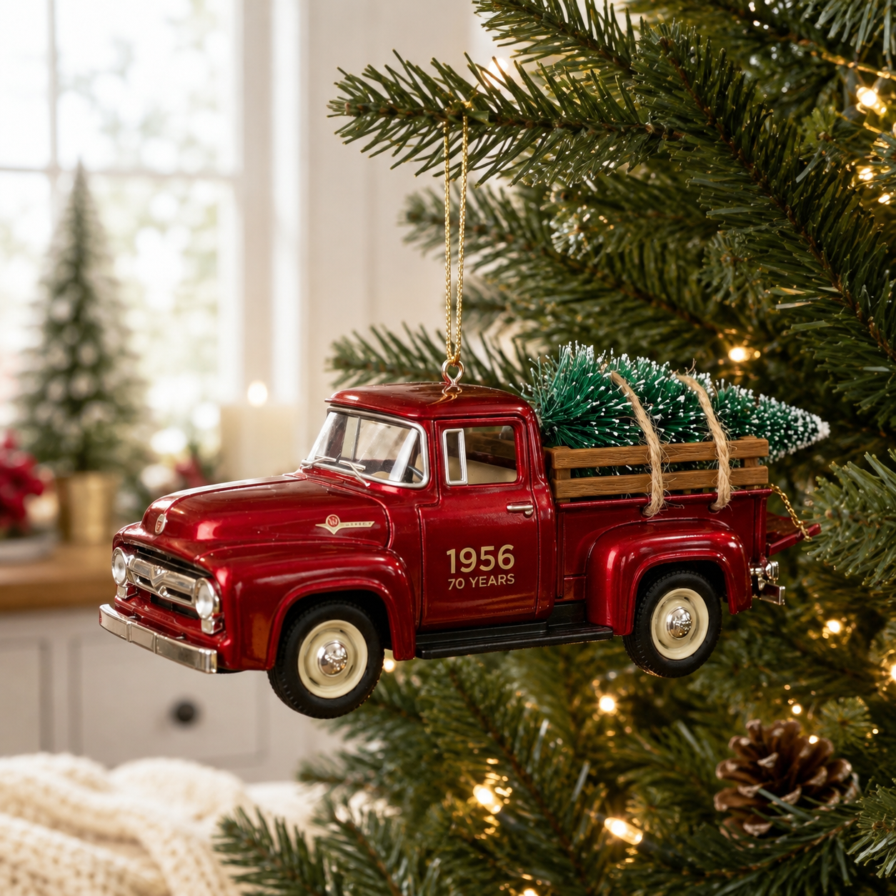 1956 Ford F-100 70th Anniversary Classic American Pickup Commemorative Ornament