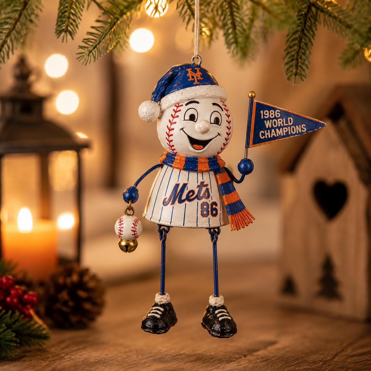 New York Mets “1986 World Champions” 40th Anniversary Holiday Keepsake Ornament Set