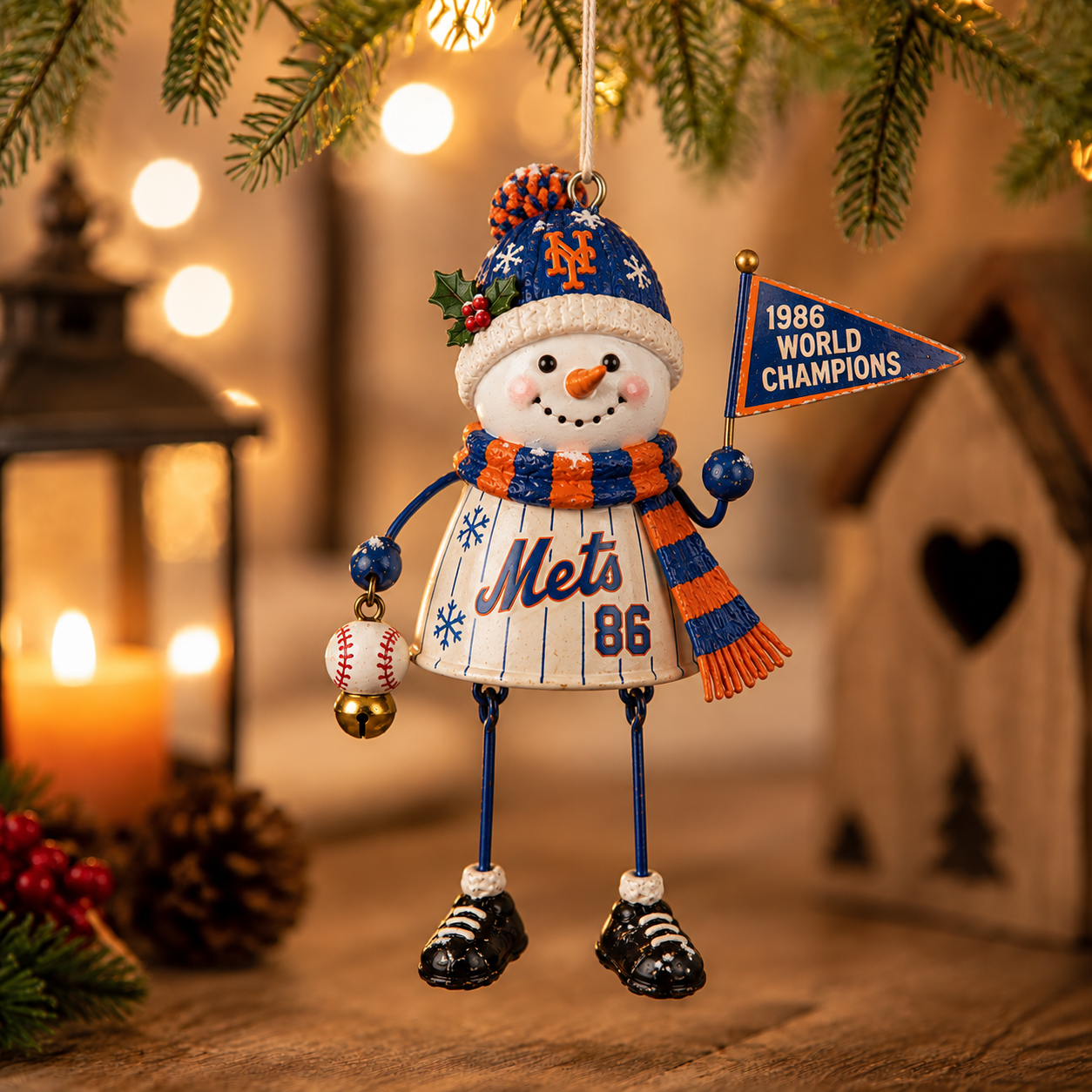 New York Mets “1986 World Champions” 40th Anniversary Holiday Keepsake Ornament Set