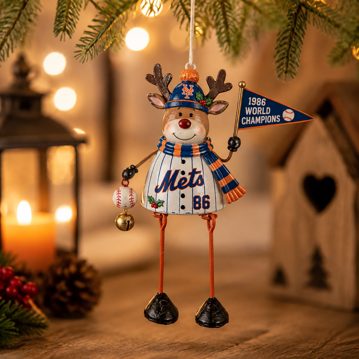 New York Mets “1986 World Champions” 40th Anniversary Holiday Keepsake Ornament Set