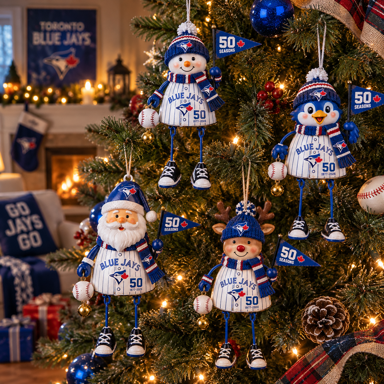 Toronto Blue Jays “50 Seasons” 1977–2026 Holiday Keepsake Ornament Set