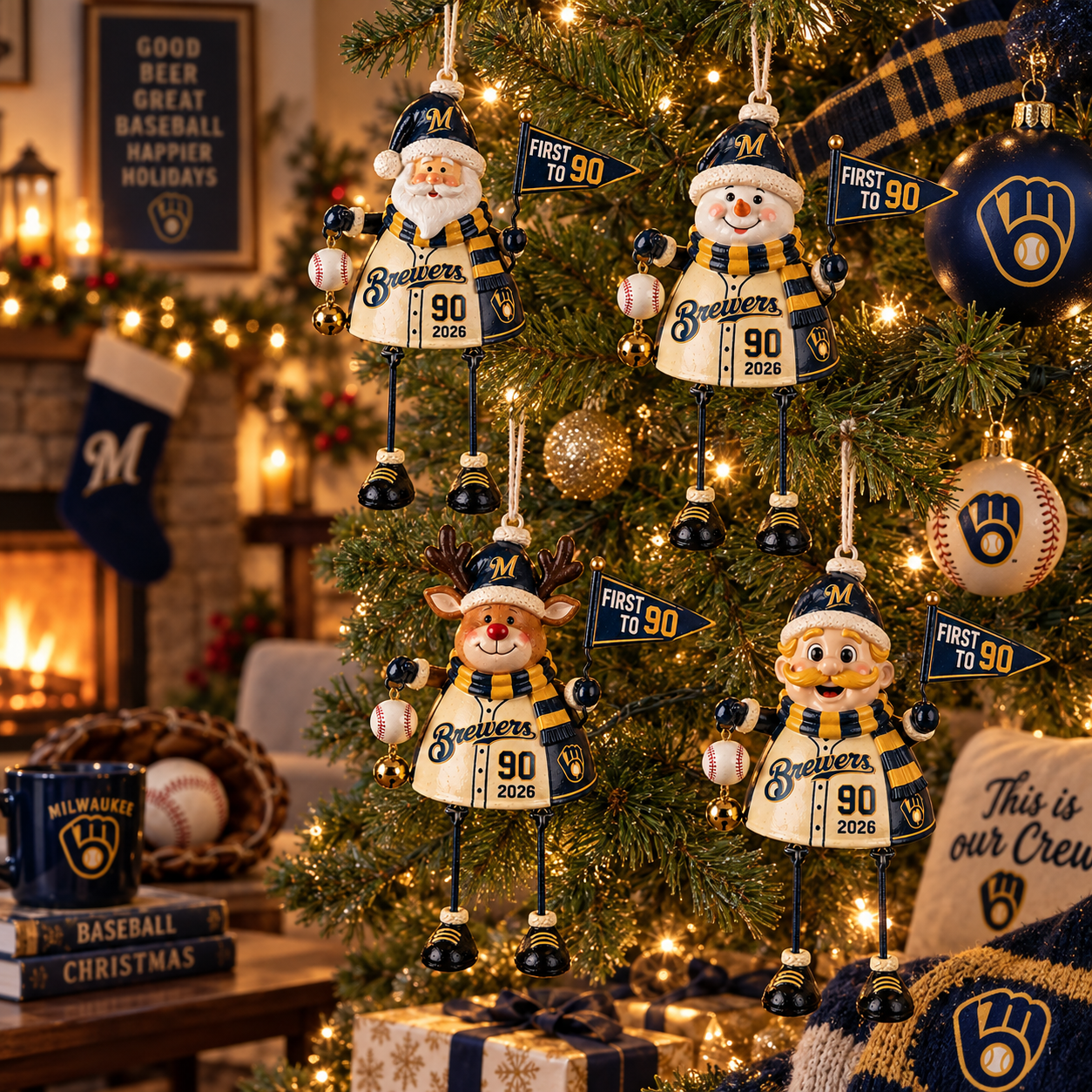 Milwaukee Brewers “First to 90” 2026 Holiday Keepsake Ornament Set