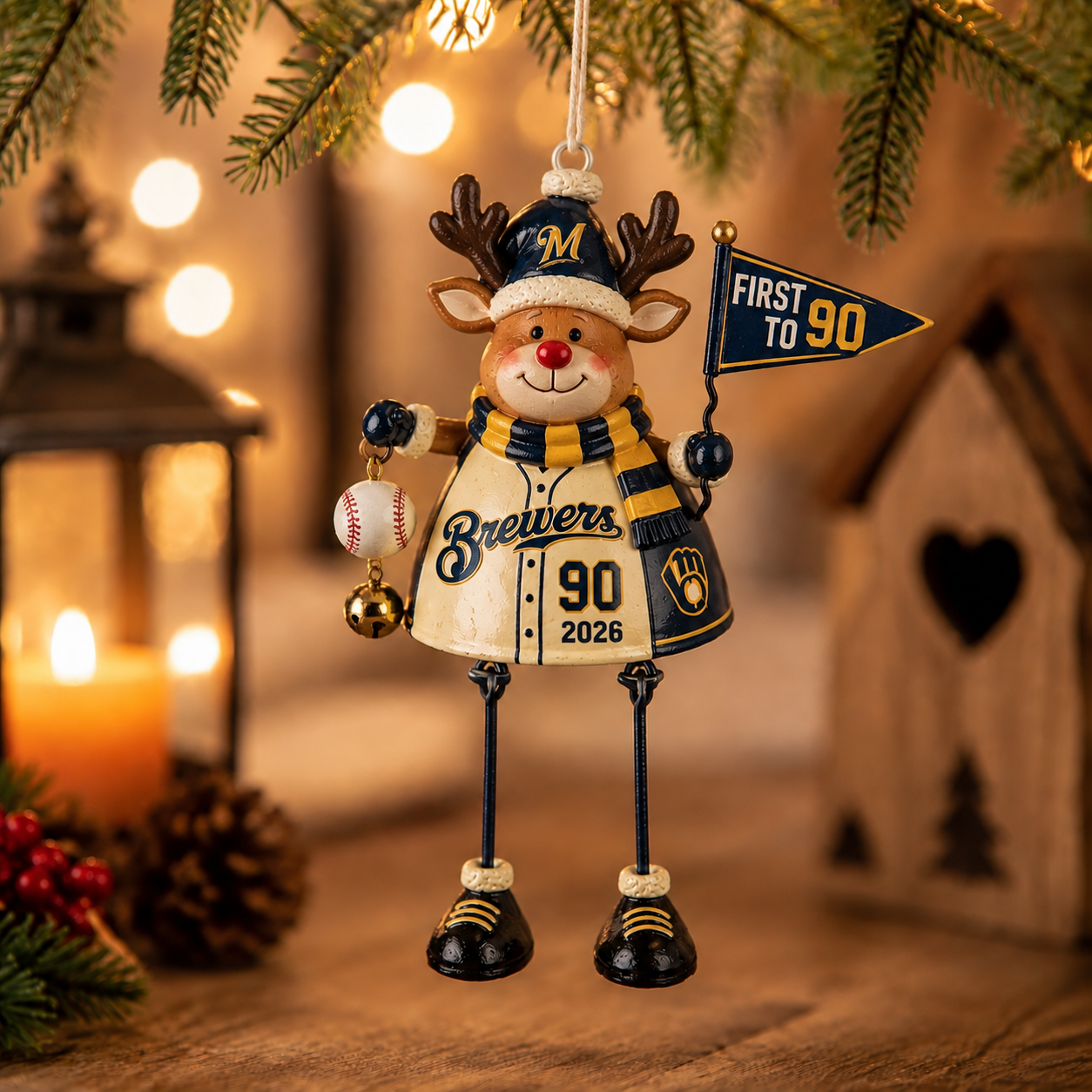 Milwaukee Brewers “First to 90” 2026 Holiday Keepsake Ornament Set