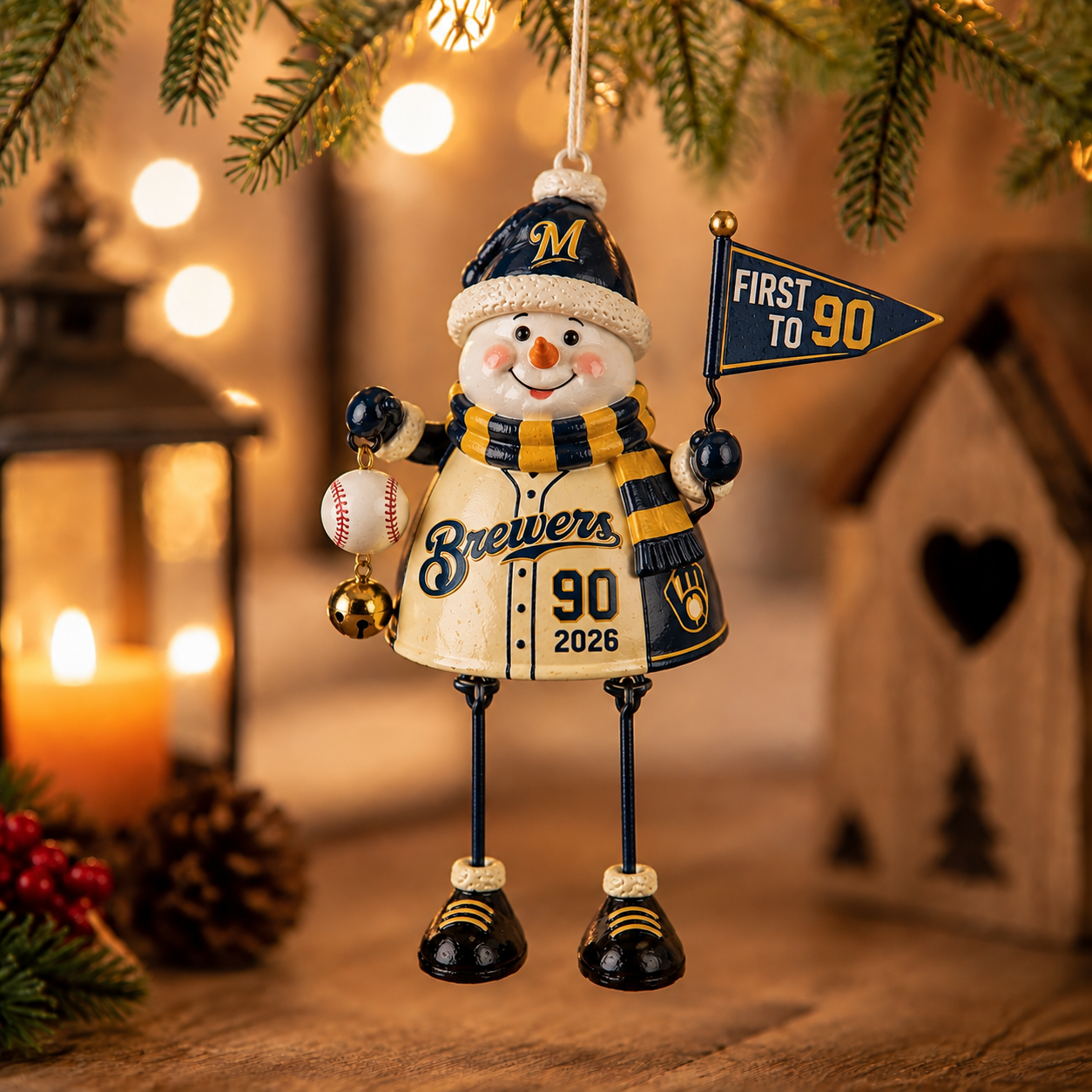 Milwaukee Brewers “First to 90” 2026 Holiday Keepsake Ornament Set