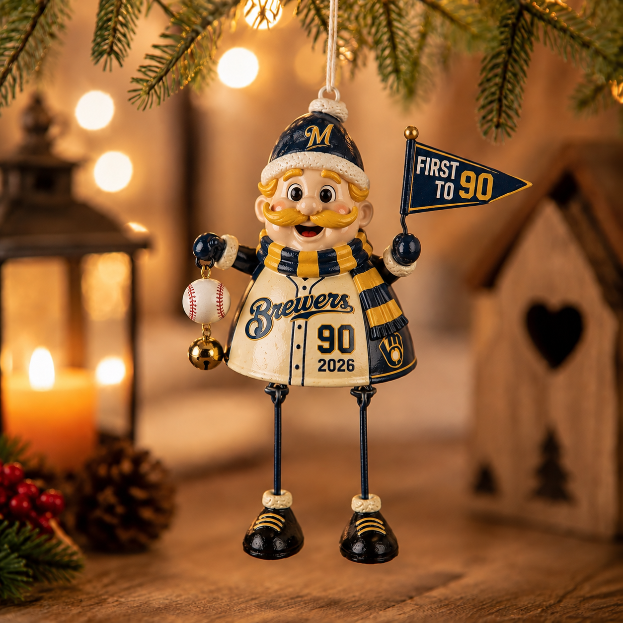 Milwaukee Brewers “First to 90” 2026 Holiday Keepsake Ornament Set