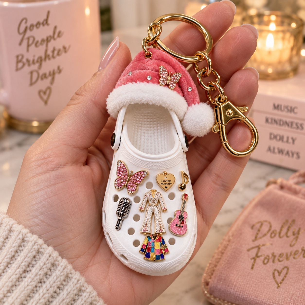 Forever Dolly “Carry the Memory” Memorial Crocs Keychain