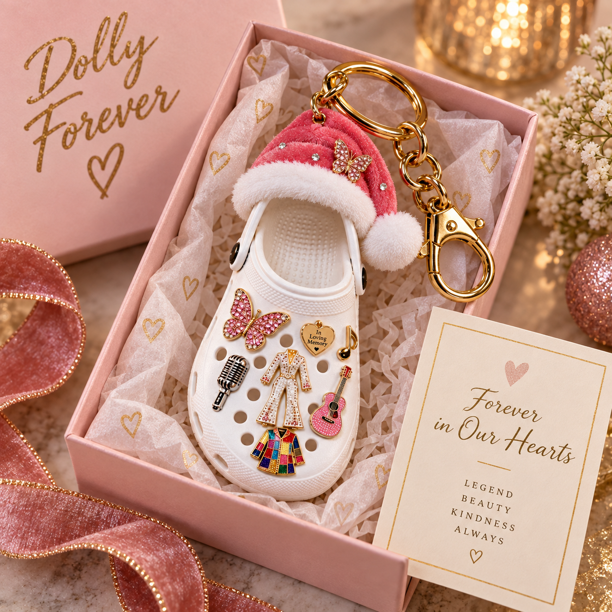 Forever Dolly “Carry the Memory” Memorial Crocs Keychain