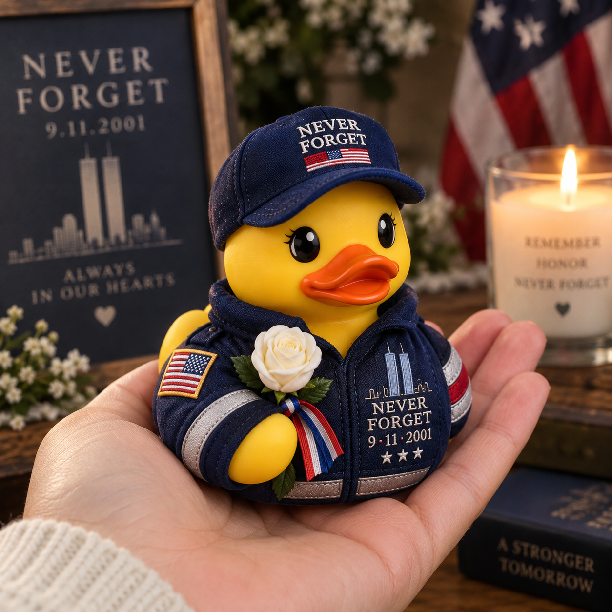 “Never Forget 9/11” Forever in Our Hearts Memorial Duck