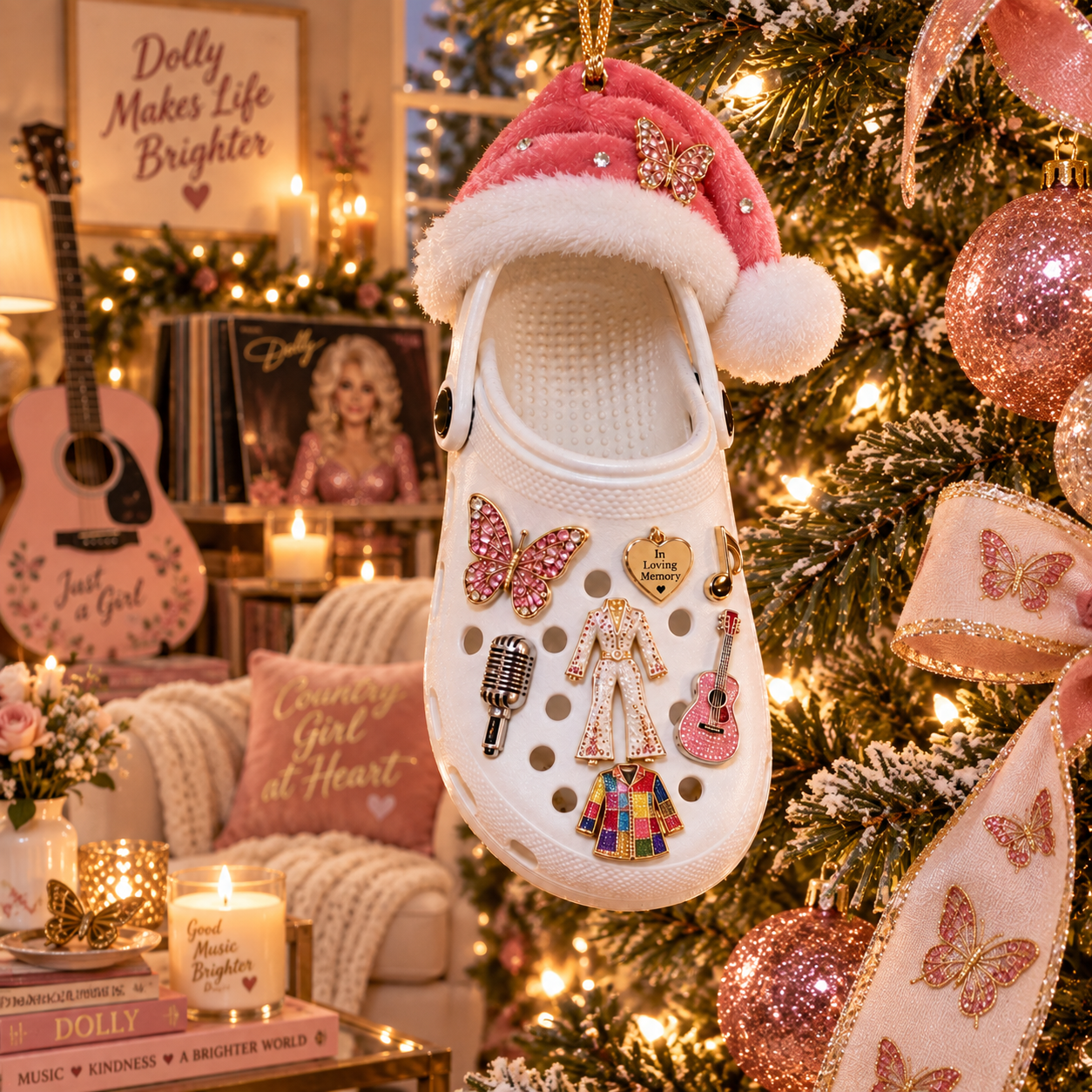 Forever Dolly “Coat of Many Colors” Christmas Crocs Ornament
