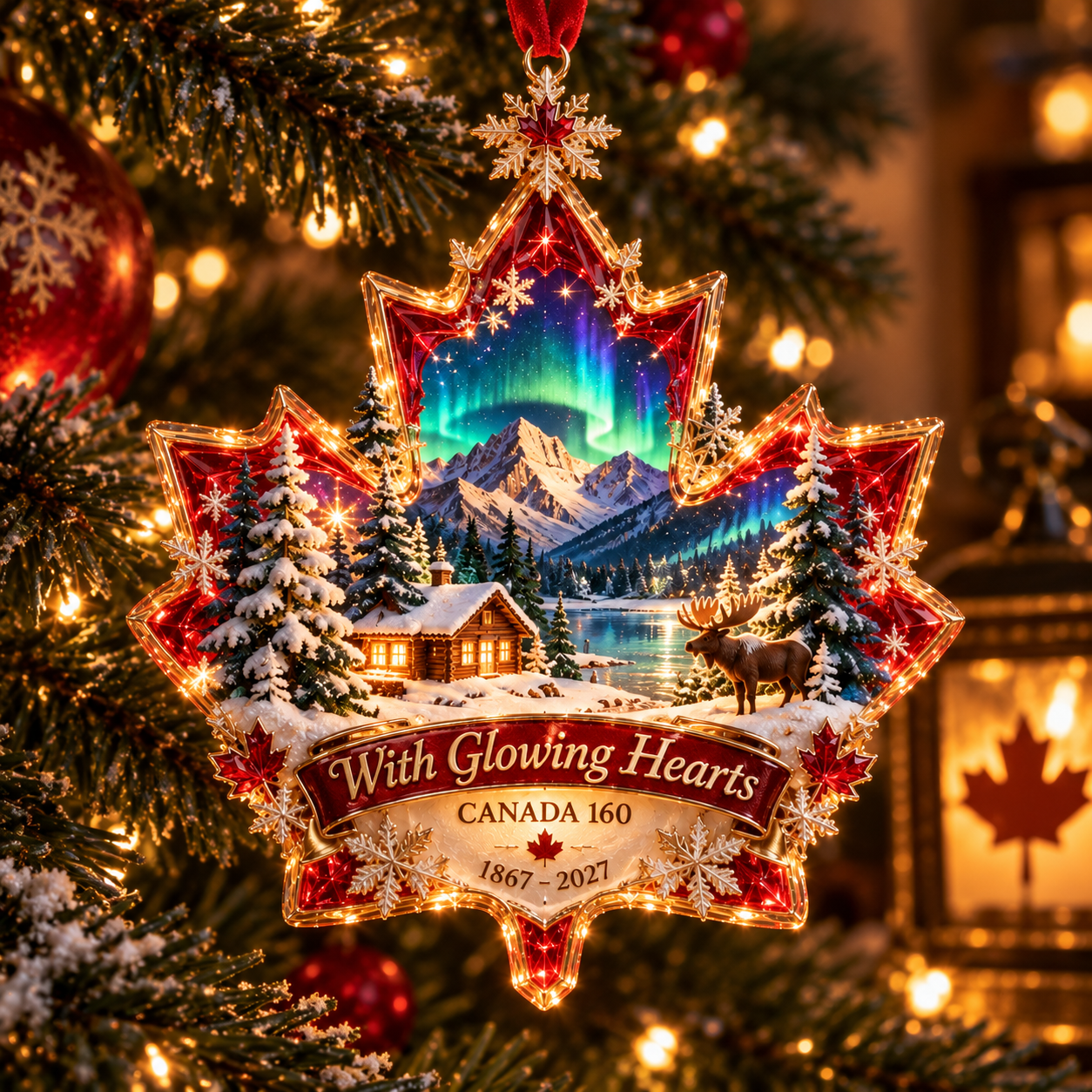Canada 160th “With Glowing Hearts” Illuminated Christmas Ornament