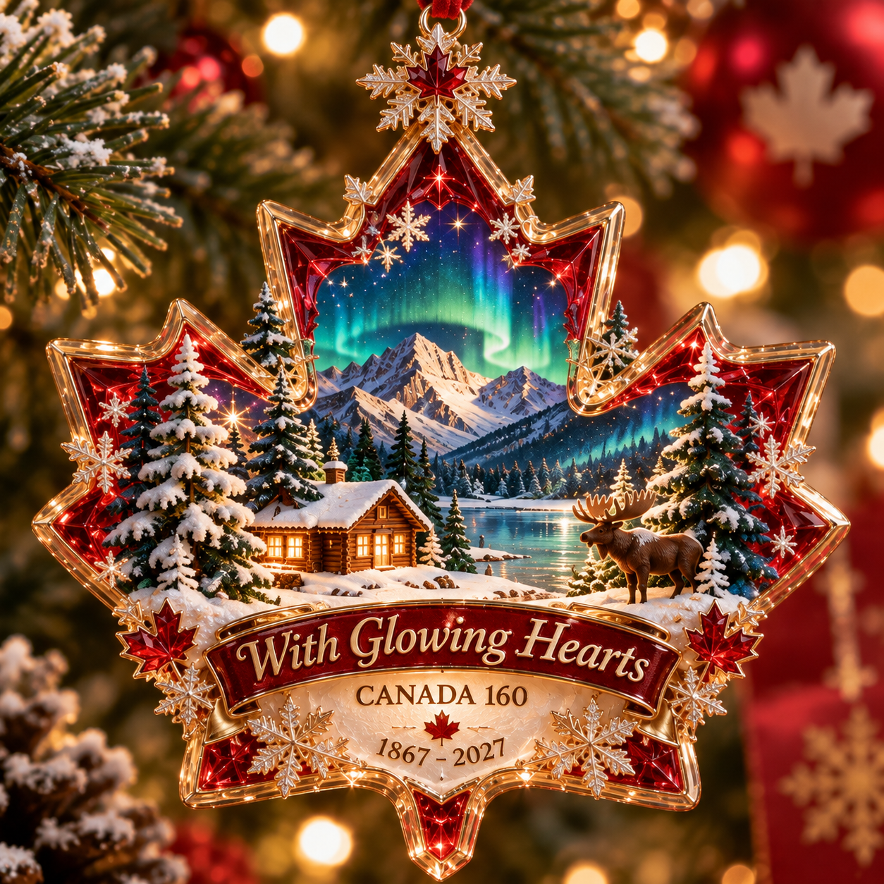 Canada 160th “With Glowing Hearts” Illuminated Christmas Ornament