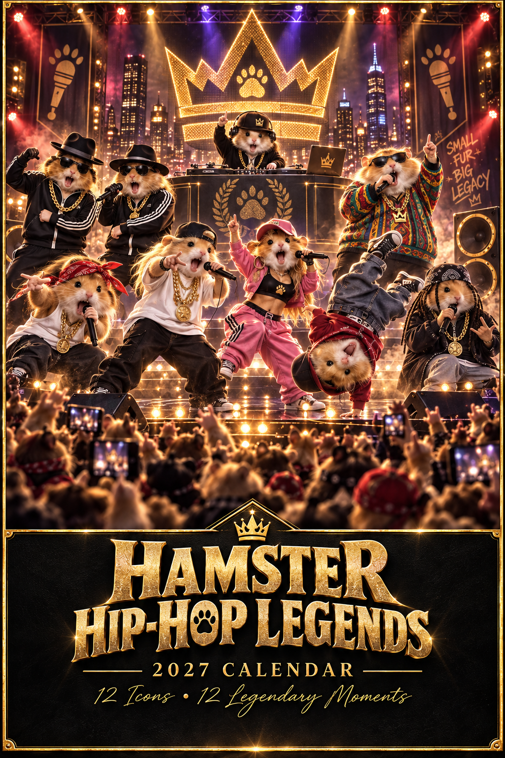 Hamster Hip-Hop Legends “12 Icons, 12 Legendary Moments” 2027 Calendar