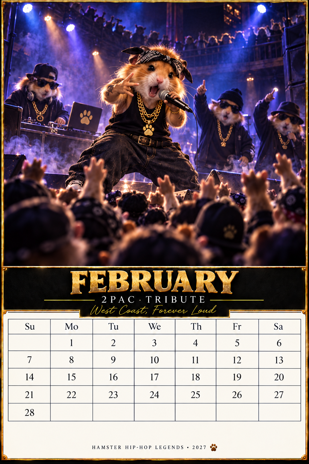 Hamster Hip-Hop Legends “12 Icons, 12 Legendary Moments” 2027 Calendar