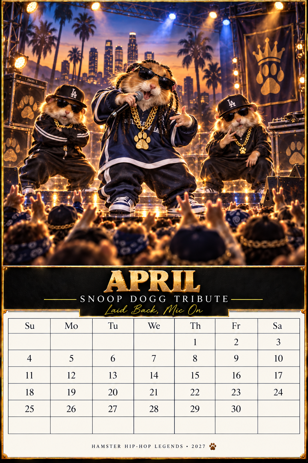 Hamster Hip-Hop Legends “12 Icons, 12 Legendary Moments” 2027 Calendar