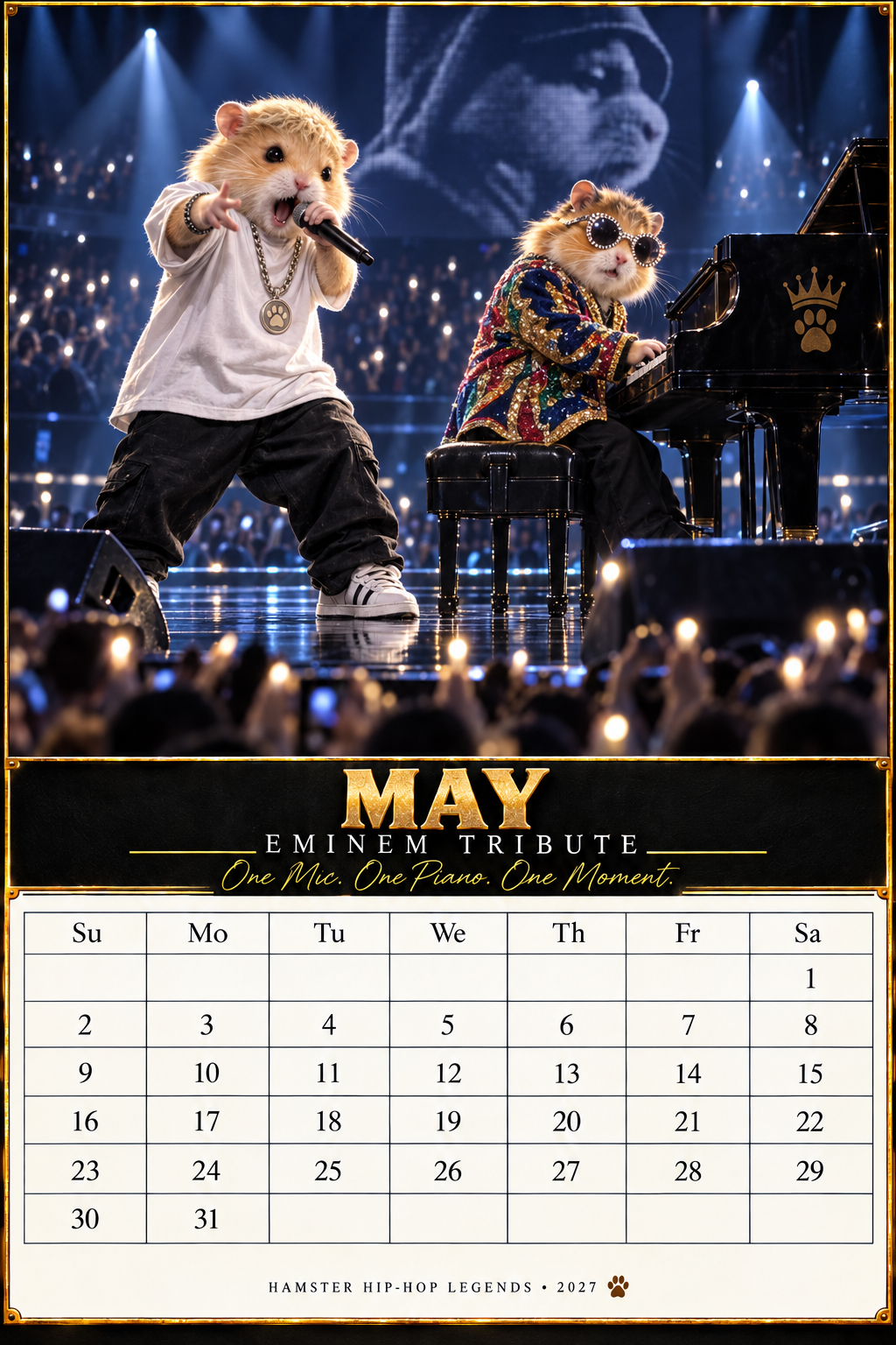Hamster Hip-Hop Legends “12 Icons, 12 Legendary Moments” 2027 Calendar